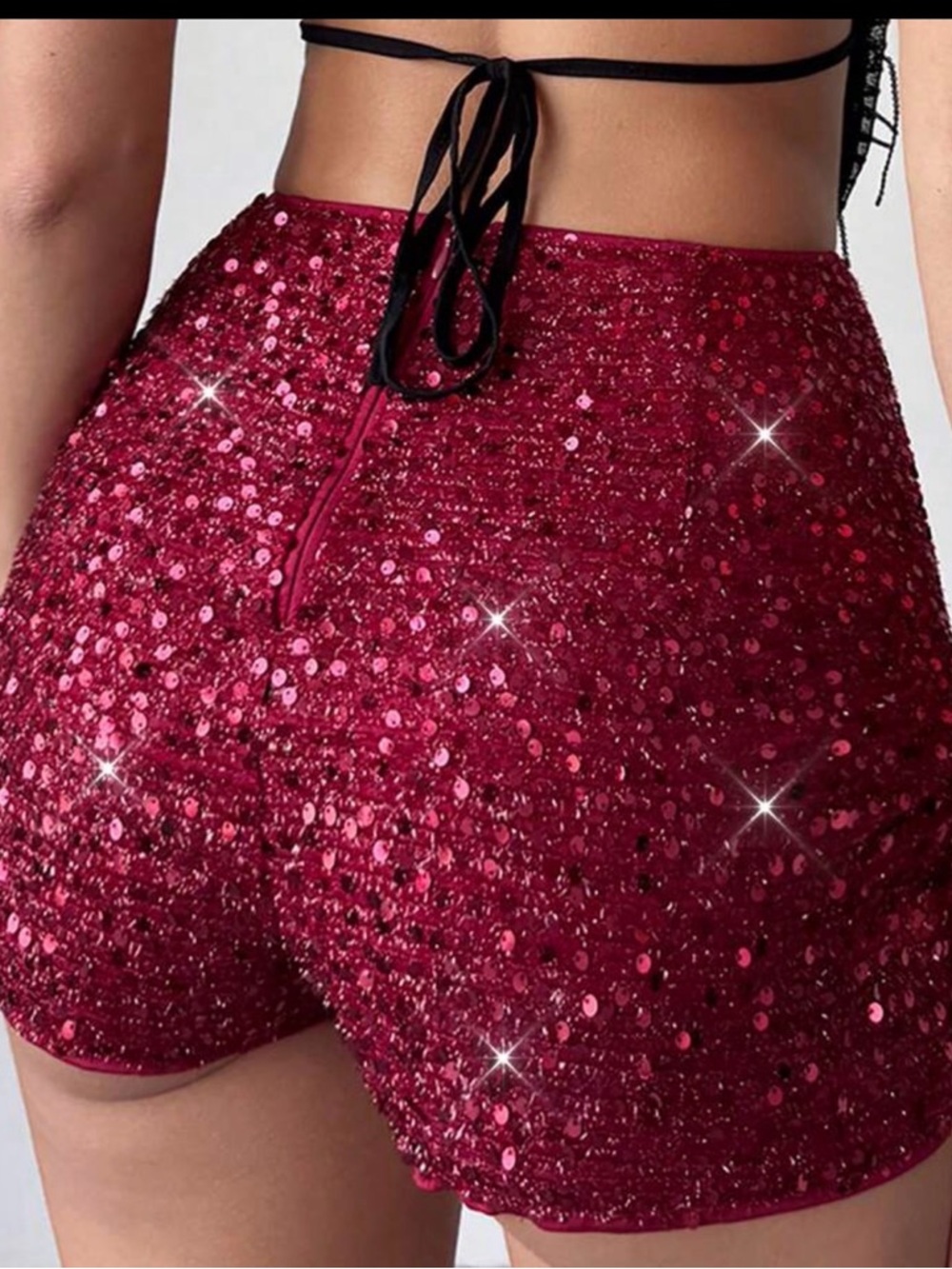 SHEIN Sparkling Sequin Mini Skirt — Deep Pink - Picture 3 of 9